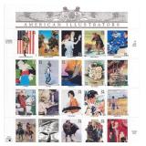 American Illustrators stamp sheet 20 x 34 cent...