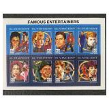 1991 Famous Entertainers Stamp Sheet