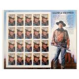 John Wayne, Legends Of Hollywood, Full Sheet of...