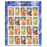 Latin Music Legends USA Stamp Sheet