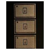 Set of Three United Nations Commemorative Stamps