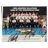 1995 Anaheim Bullfrogs signed team photo