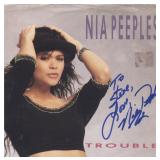 Nia Peeples signed Trouble 45 sleeve