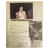 Marï¿½a Conchita Alonso signed note and photo...