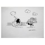 Snoopy Charles Schulz drawn and signed Peanuts...