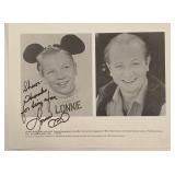 Mouseketeer Lonnie Burr signed photo