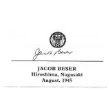 World War 2 Enola Gay Bomber Jacob Beser Signed Ca