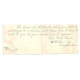 Secretary Of The  Treasury Hugh Mc Culloch Signed