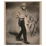 Sunset Carson signed photo