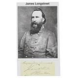 Confederate General James Longstreet Signed Civil