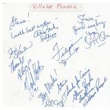 The Village People band signed white card