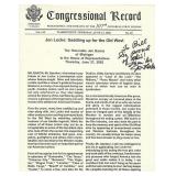 Congressional Record Jon Locke signed newspaper