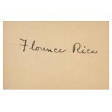 Miracles For Sale Florence Rice original signature