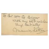 Comic Artist Maurice Ketten signed note