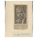 Ad Carter newspaper clip and signature