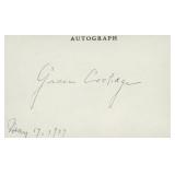 First Lady Grace Coolidge signature cut