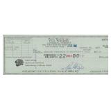 Paul Wayne signed check