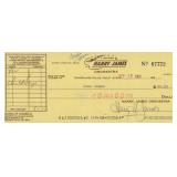 Big Band Musician Harry James signed check