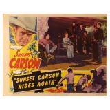 Sunset Carson Rides Again signed lobby card