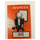 Foreigner Backstage Guest Pass