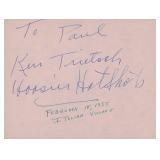 Hoosier Hotshots original signatures dated...
