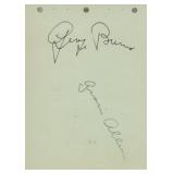 George Burns and Gracie Allen signature cut....