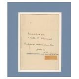 Richard Haliburton signed note