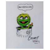 Oscar The Grouch sketch signed by Caroll Spinney