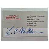 Verizon CEO Lowell C. McAdam signed business card