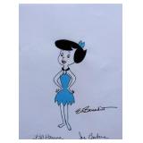 Hanna Barbera original signed Betty Rubble Sketch