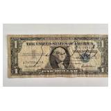 Salvador Dali signed 1957 dollar bill