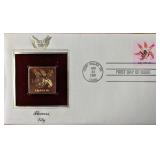 Flowers Lily Gold Stamp Replica First Day Cover
