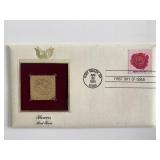 Flowers Red Rose Gold Stamp Replica First Day...