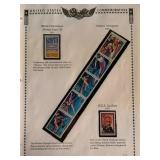 1992 U.S. Winter Olympics Stamp Booklet Strip &...