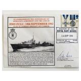 WWII HMS Zulu Cdr John Drane Signed...