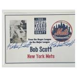Mets baseball player Robert Scott signed card