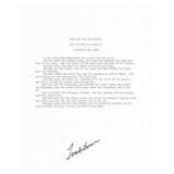 Astronaut Frank Borman signed transcript page
