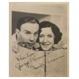 George Burns and Gracie Allen signed photo