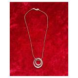 Necklace with silver chain and silver pendant