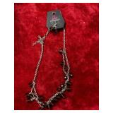 chain necklace and earrings with beeds