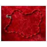 Deep ruby red Breaded necklace
