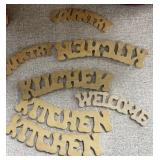 Assorted collection of wood decorations