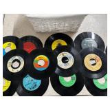 Basket full of assorted antique records