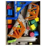 Assorted collection of kids train track pieces