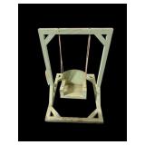 vintage wooden miniature doll swing