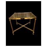 Hollywood Regency style brass Table with glass top