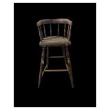 antique hand-carved wooden high chair