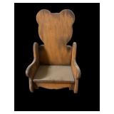 vintage wooden child's chair or doll/teddy bear