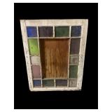 antique Queen Anne style stained glass window sash