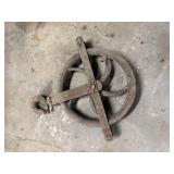 vintage cast iron pulley